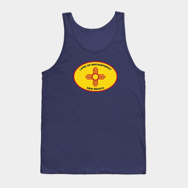 New Mexico NM Land of Enchantment Yellow Oval Tank Top by TGKelly